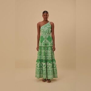 FARM RIO GREEN SWEET GARDEN MAXI DRESS